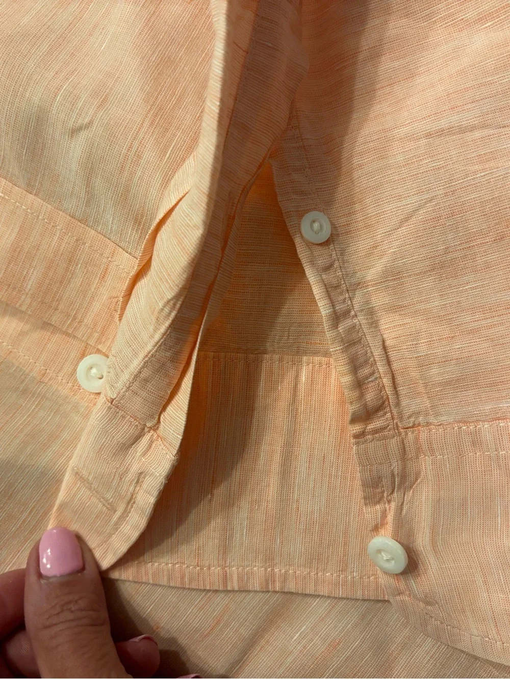 J. Crew Peach Button-Down linen blend slim Long-Sleeve Shirt size xl